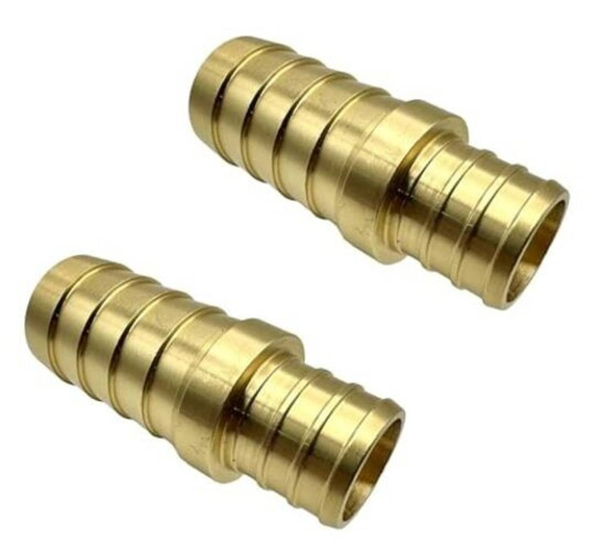 Brass 3/4" PEX to hose barb adapter, 2-pack, barbed ends for tubing connection