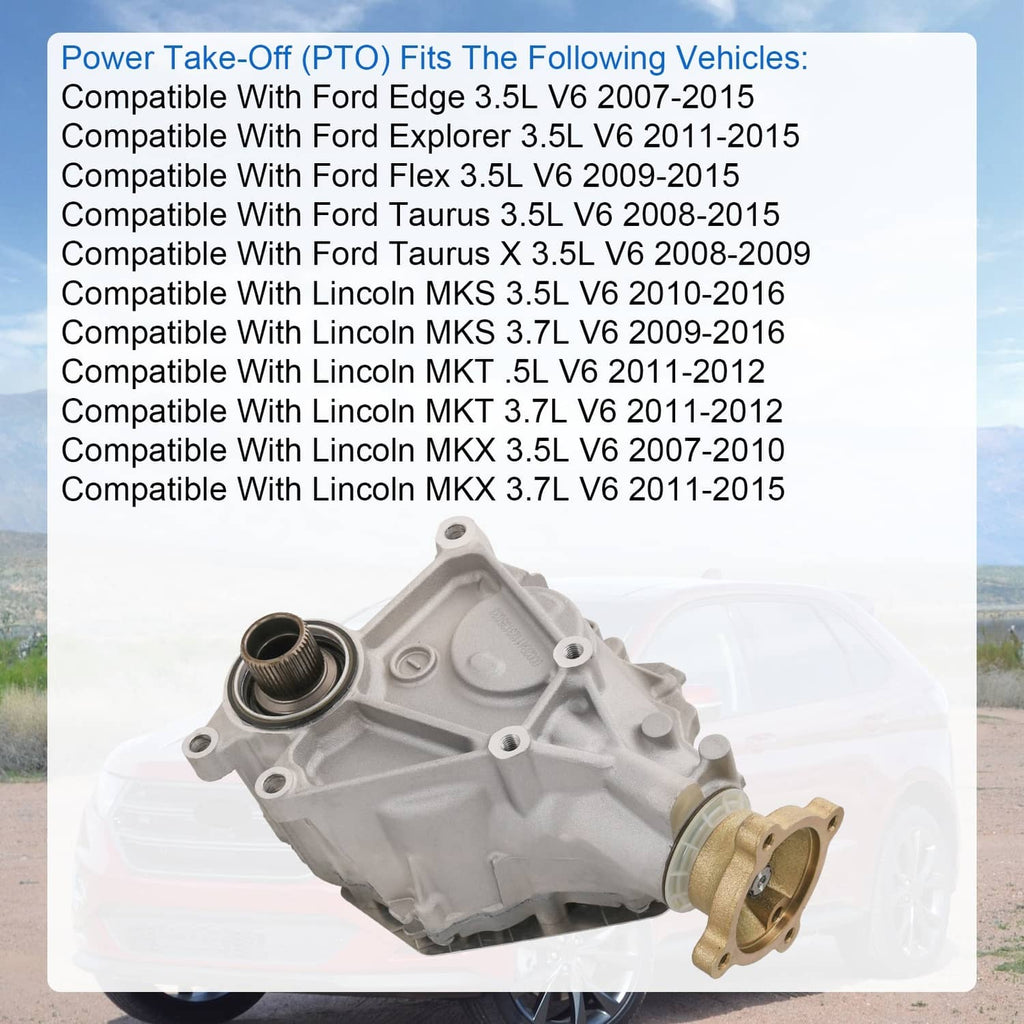 Transfer case PTO unit with brass flange and rear threaded opening