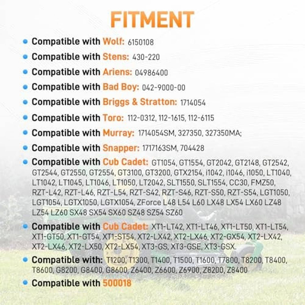 Ignition switch compatibility fitment list on packaging background