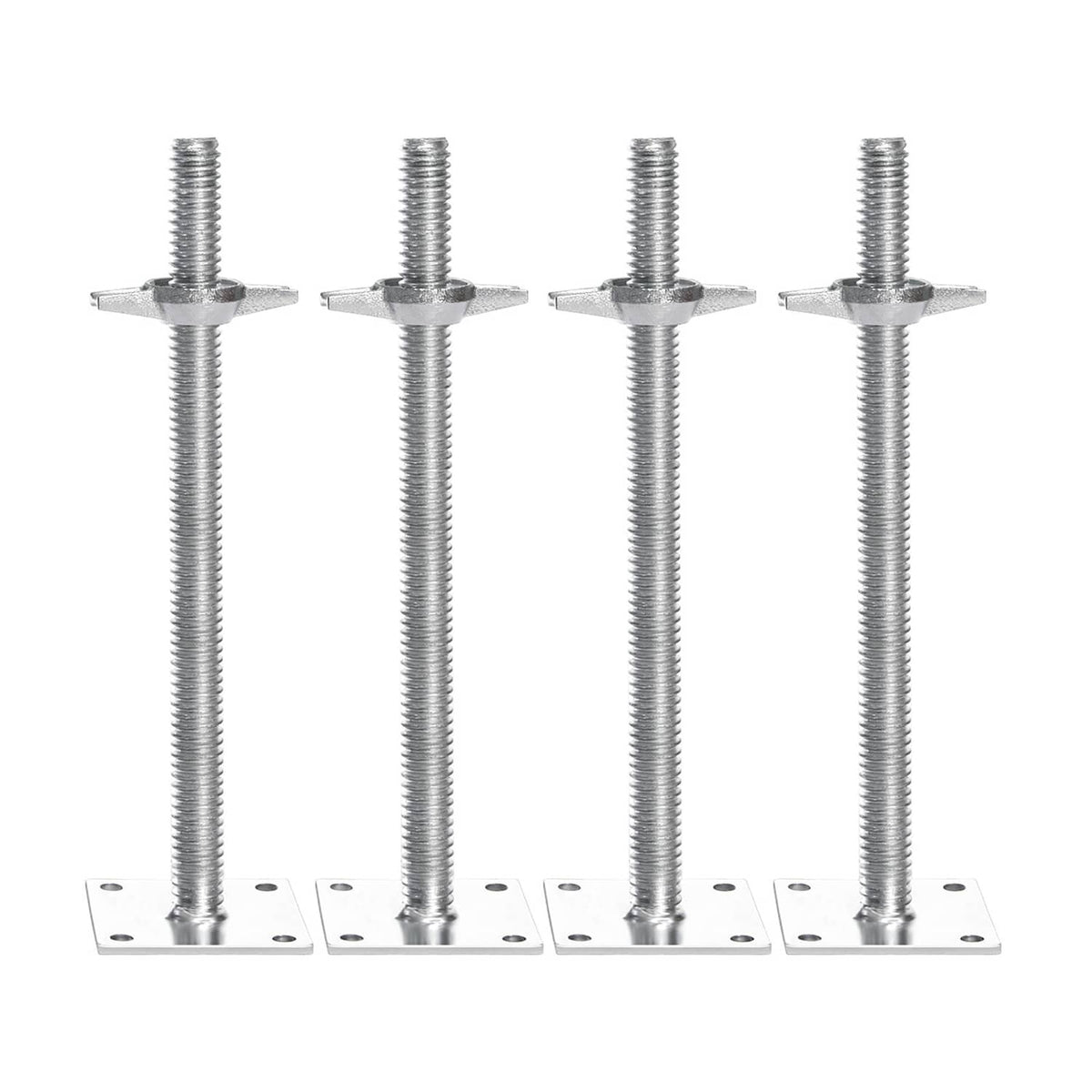 4-pack adjustable leveling jack screws with mounting bases, four posts shown