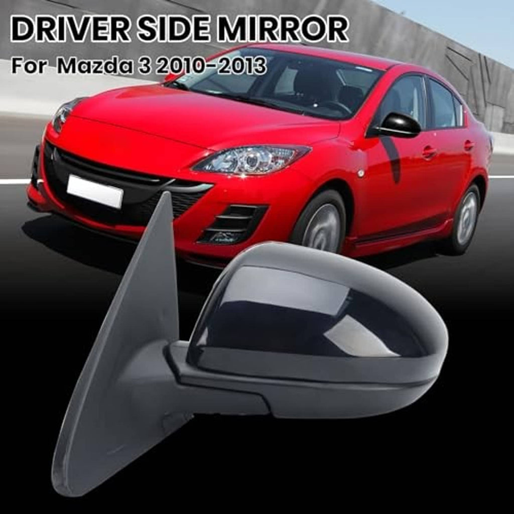 Left driver-side mirror with gray housing and dark reflective glass