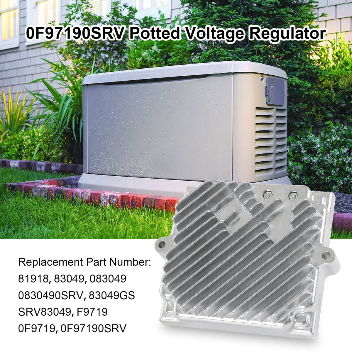 Voltage regulator assembly with black PCB and ribbed aluminum housing