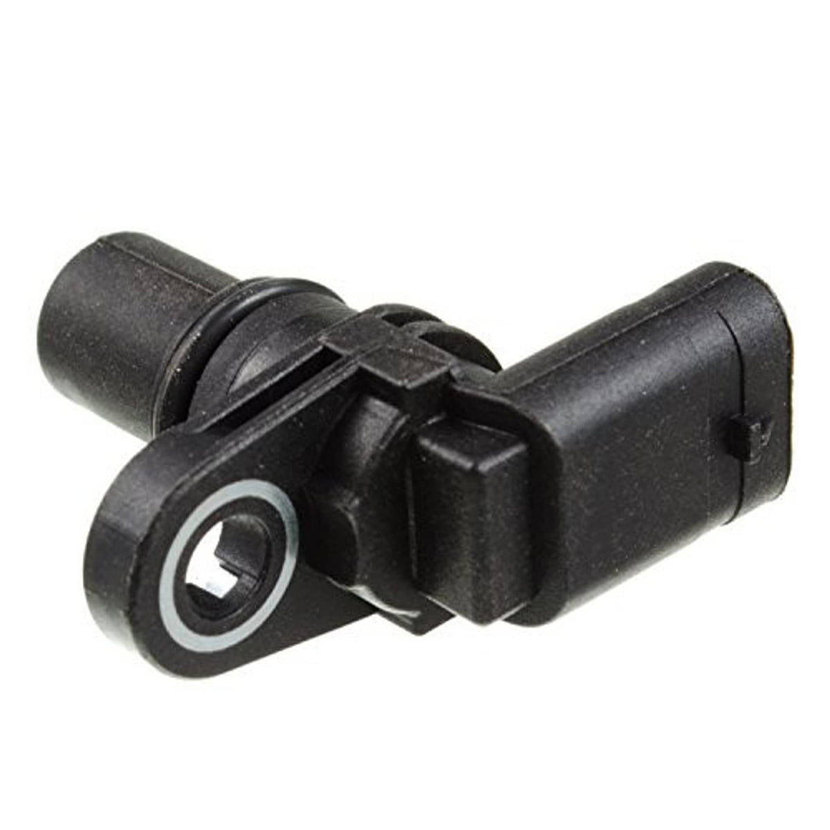 Camshaft position sensor in black plastic, showing side body and wiring connector