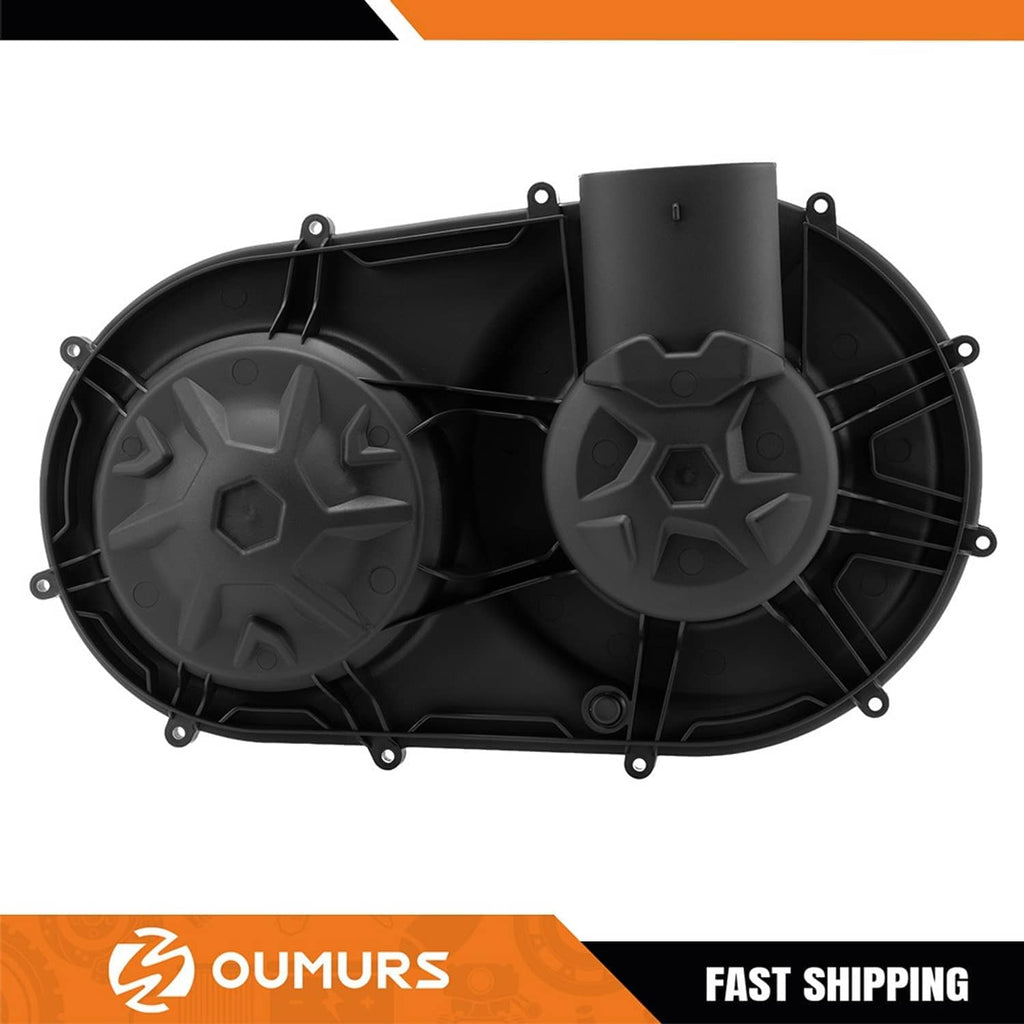 Outer clutch cover with inner wheel components and vented cover, black with gray accents