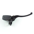 Right motorcycle hydraulic master cylinder with black brake/clutch lever