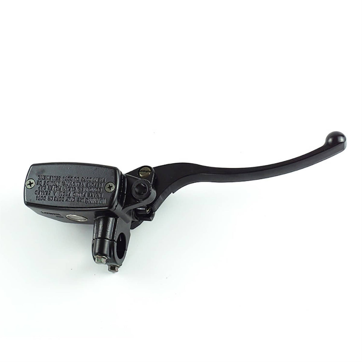 Right motorcycle hydraulic master cylinder with black brake/clutch lever