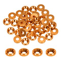 Orange cone cup countersunk washers, M3 size, mixed pack of multiple pieces