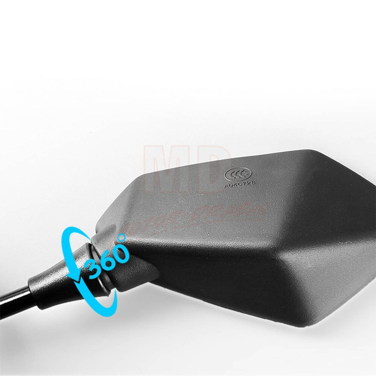 Black adjustable mirror joint with 360-degree rotation head