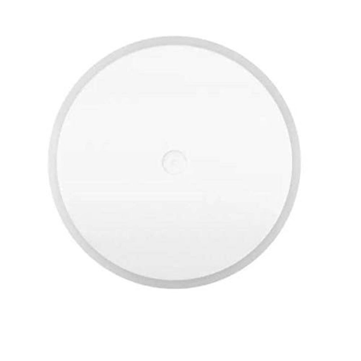 White 3-inch knockout test cap, round lid back side with small center mark