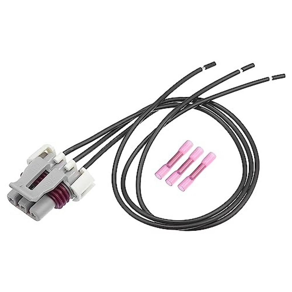 Crank sensor connector pigtail plug with black wiring and pink sealed terminals
