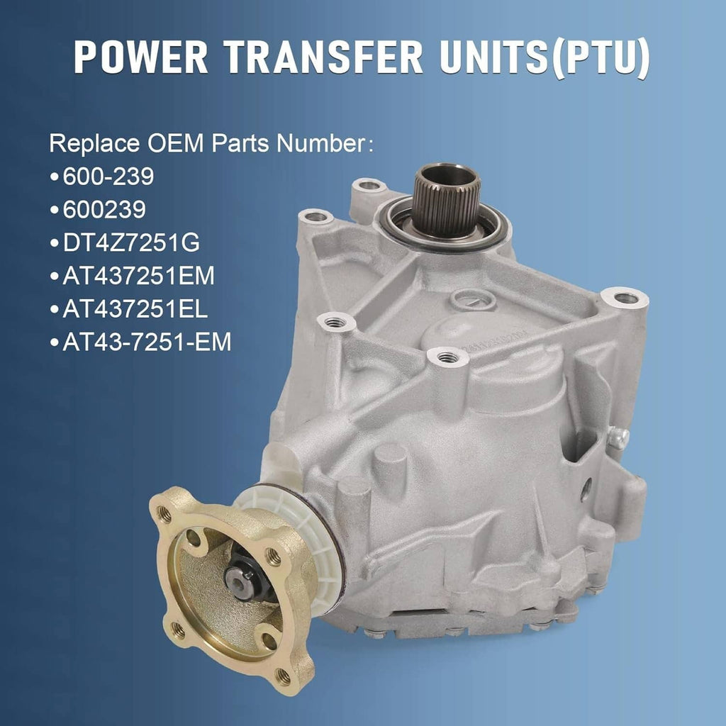 Transfer case power take-off unit with metal input shaft and gold mounting flange