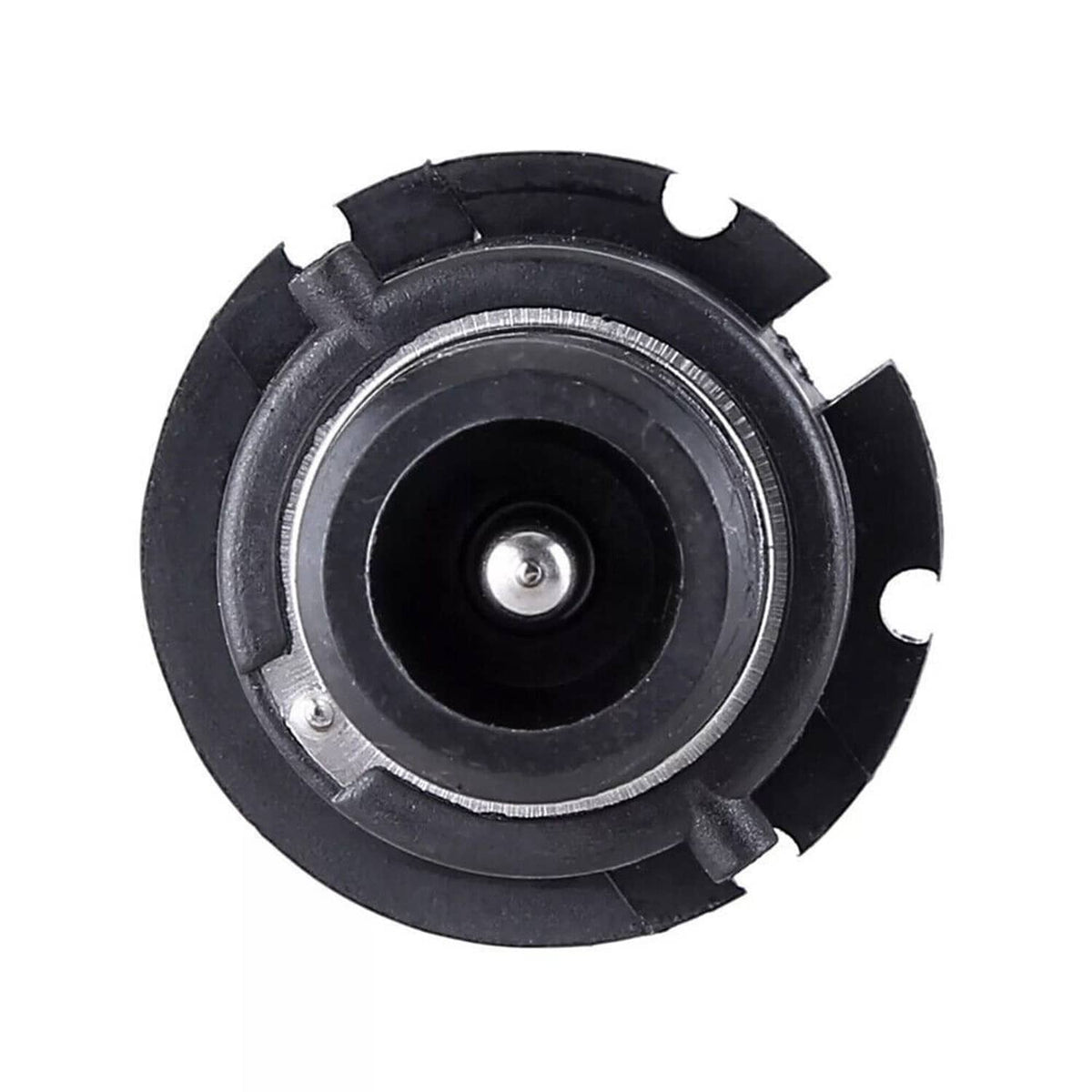 Black HID xenon bulb base with round metal contact center