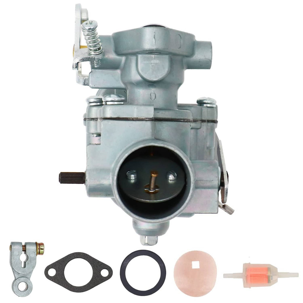 Carburetor assembly with open inlet port and fuel pickup fitting