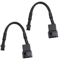 2-pack PC fan adapter cables, mini 2-pin JST XH to 4-pin fan connector, black