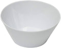 White plastic salad bowl with wide rim, tapered sides, 6-inch diameter, 20 oz capacity