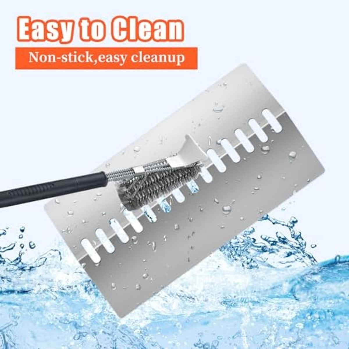 Stainless steel flame tamer insert with vent slots, water-splash cleaning over surface