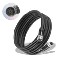 Black 15 ft boat Ethernet cable with metal 8-pin connectors, neatly coiled