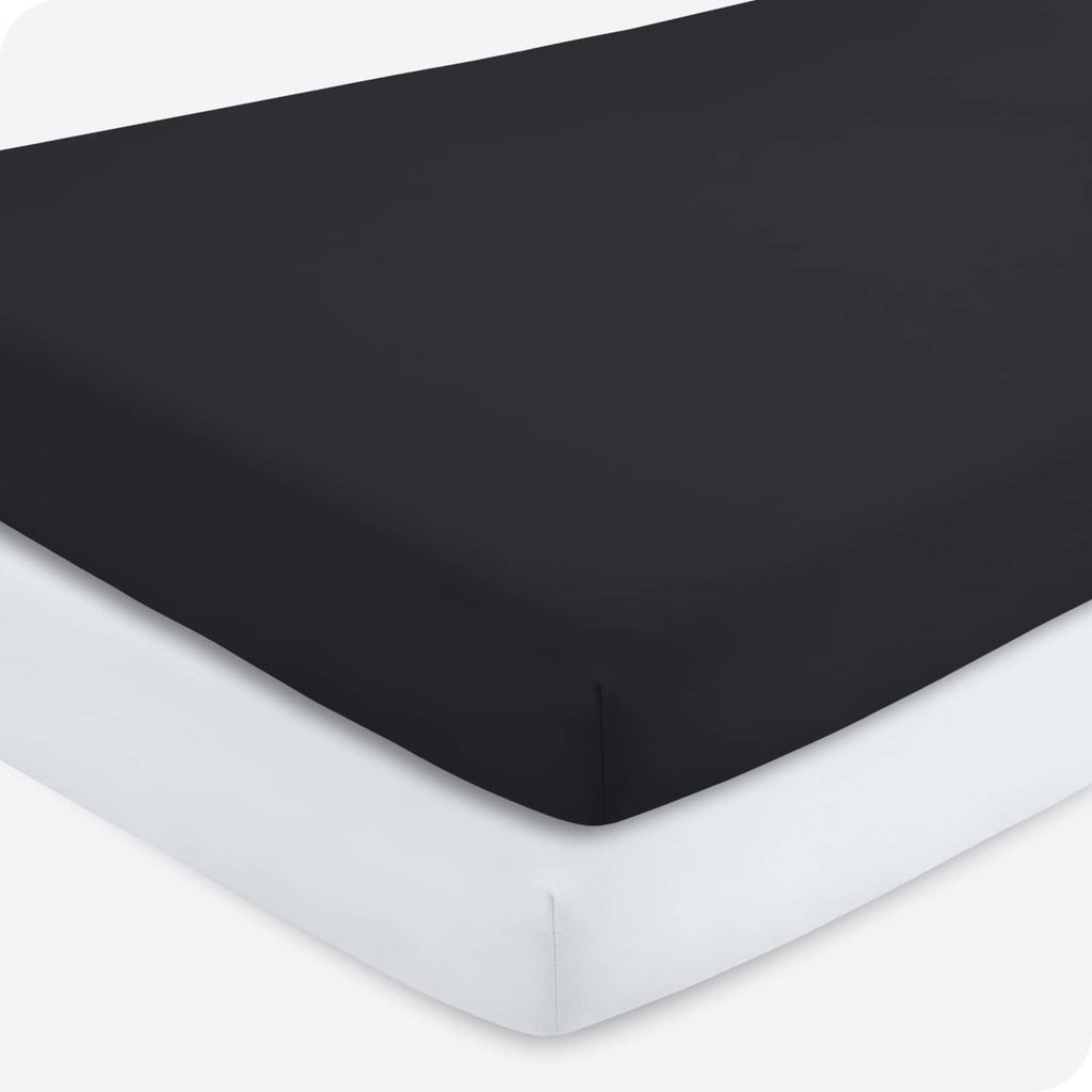 Crib fitted sheet, dark charcoal microfiber with fitted elastic corners