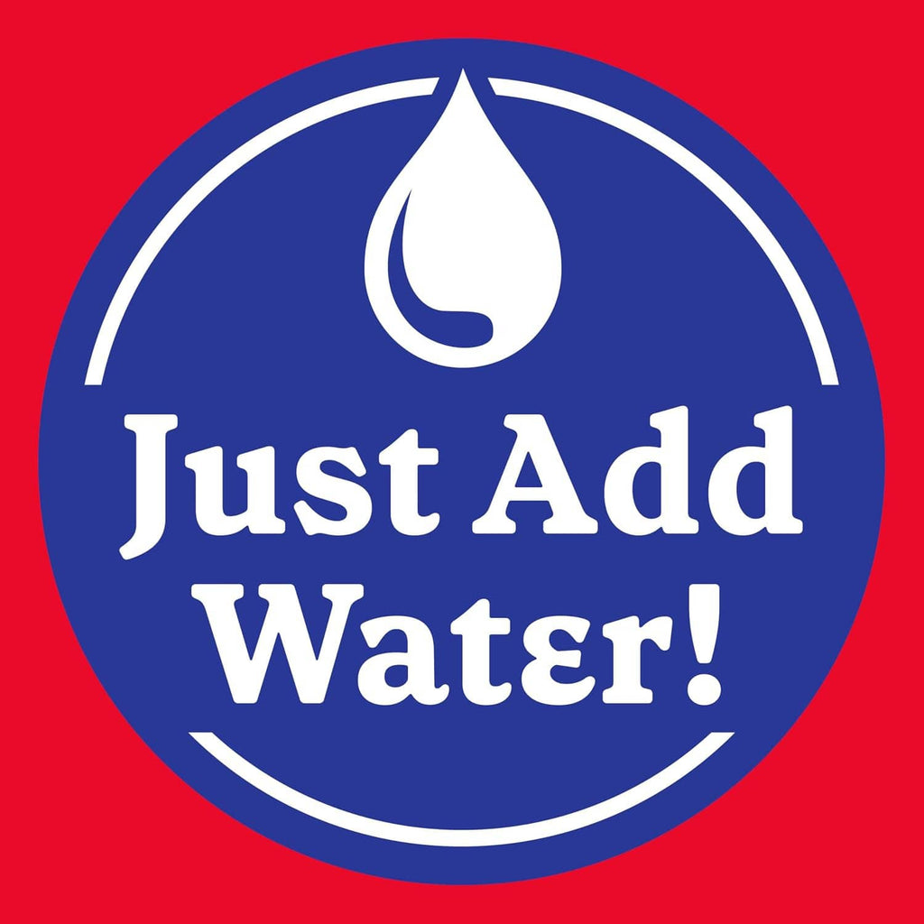 "Just Add Water" preparation badge for mashed potatoes