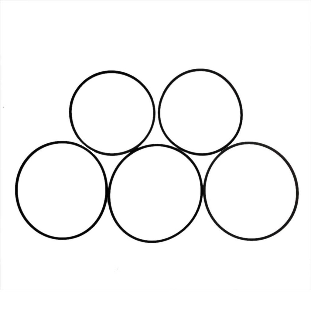 5-pack replacement belt loops, five black circular rings with overlapping layout