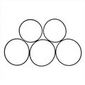 5-pack replacement belt loops, five black circular rings with overlapping layout
