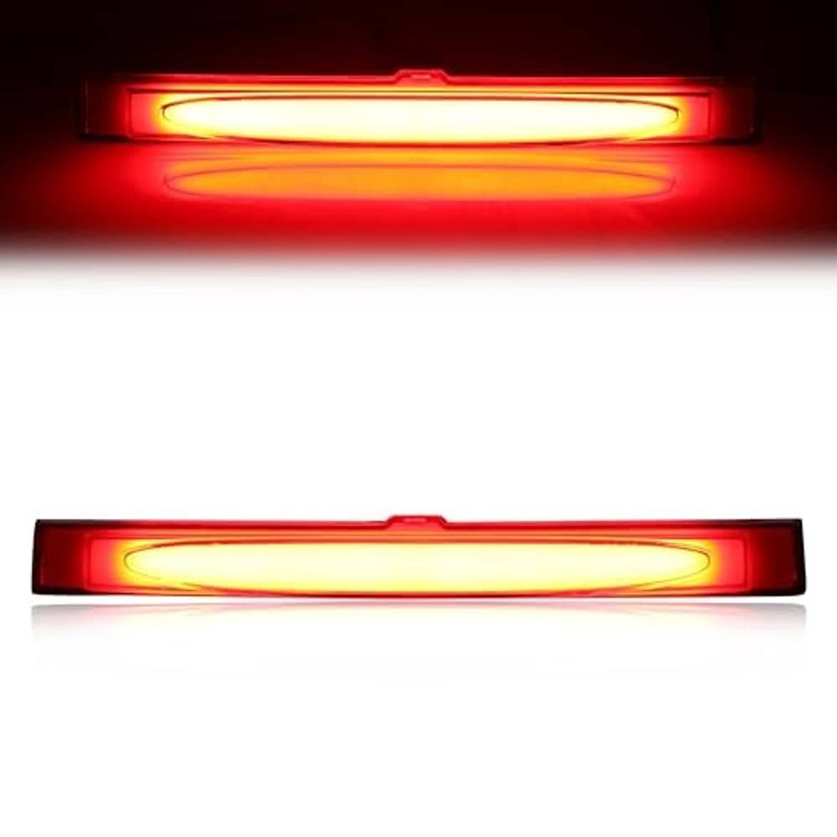 Red LED third brake light bar shown glowing in front view