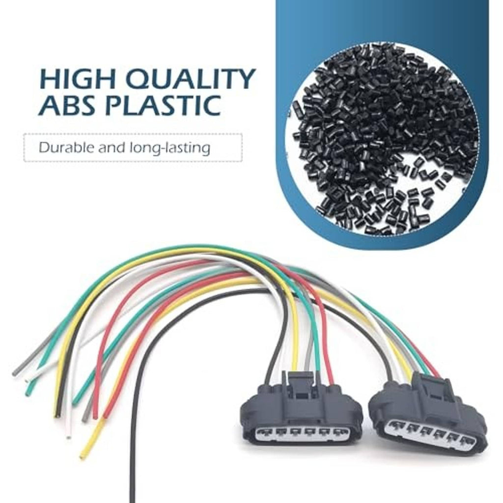 Throttle sensor pigtail set with black ABS connector housings and multicolor wires