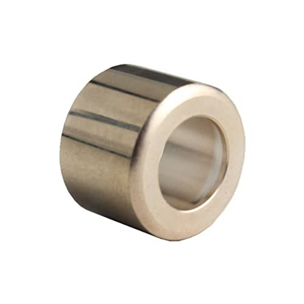 Brass shifter bushing, angled view showing a central circular bore