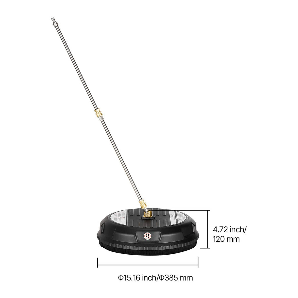 15.6 in pressure washer surface cleaner with long extension wand