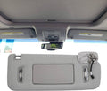 Right-side car sun visor with gray fabric and integrated LED light panels and mirror mounts