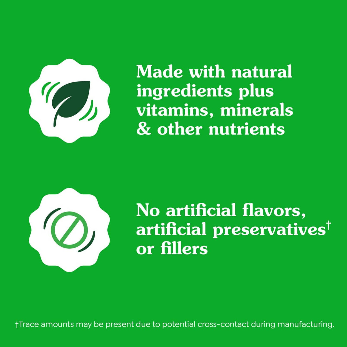 Greenies Smartbites label panel highlighting natural ingredients and no artificial additives
