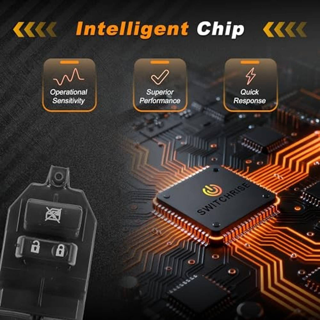 Power window switch with embedded microchip and circuit-board detail