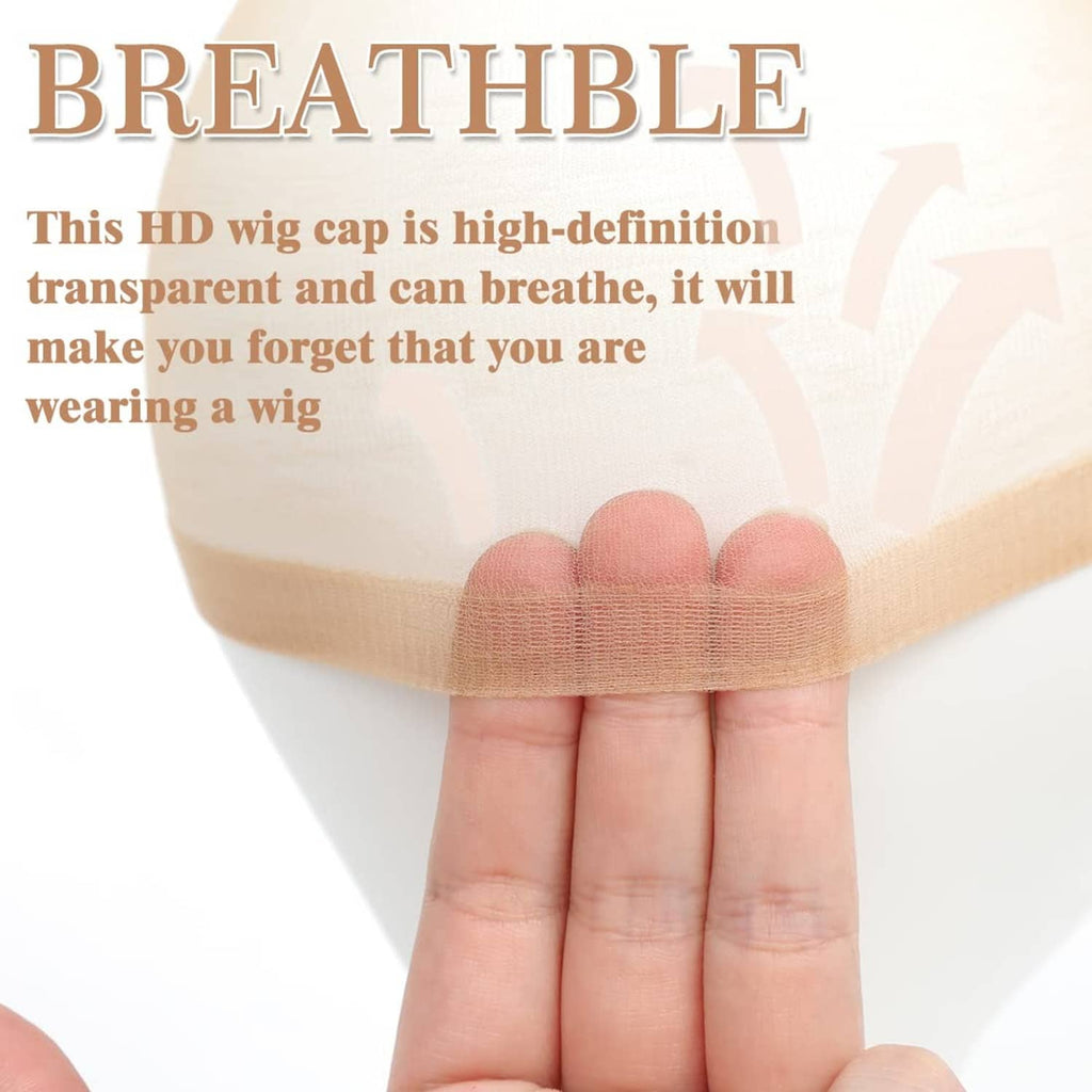 Transparent HD wig cap, breathable sheer mesh with elastic edge