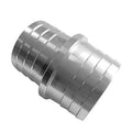 Silver radiator hose barb adapter fitting, barbed ridges for 1-1/4 to 1-1/2 in hoses
