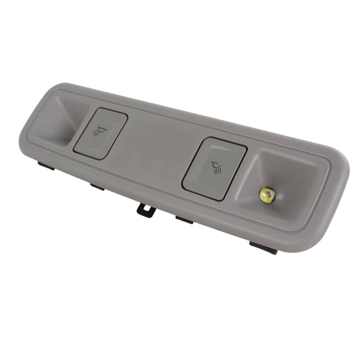 Gray rear dome light lamp with front-facing rocker switches and corner mounts