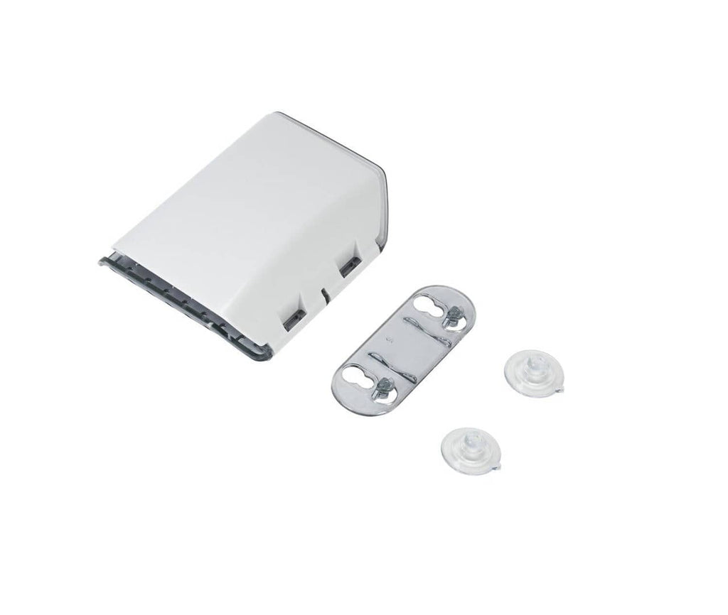 Produce preserver starter kit parts: white insert, clips, and mounting discs