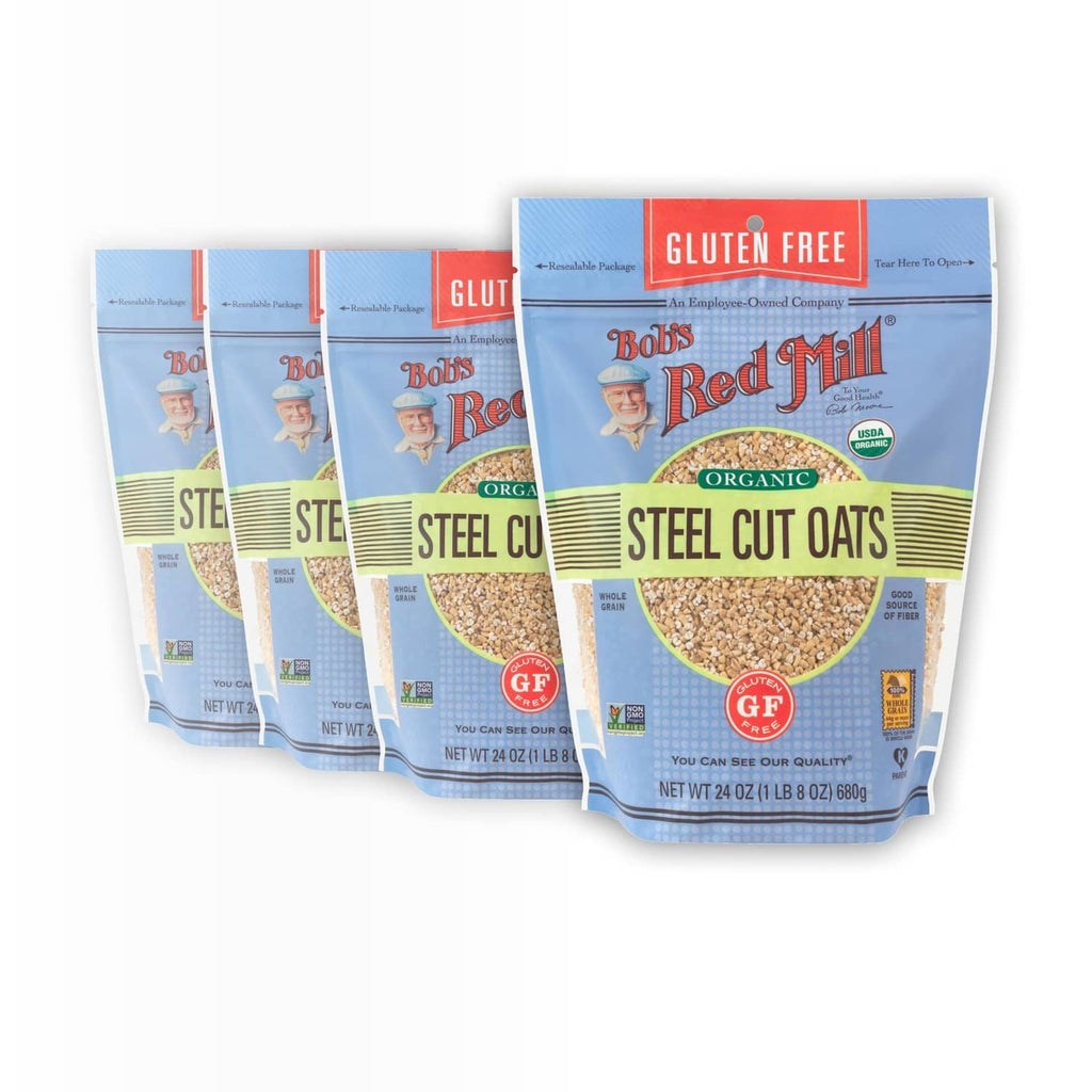 Bob's Red Mill gluten-free organic steel cut oats pouch, four-pack