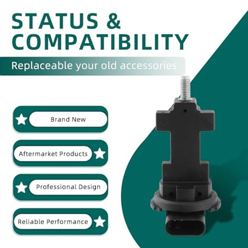 Black camshaft position sensor with exposed electrical connector and threaded stem