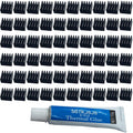 Mini heatsink kit: 60 black finned heatsinks and thermal glue tube