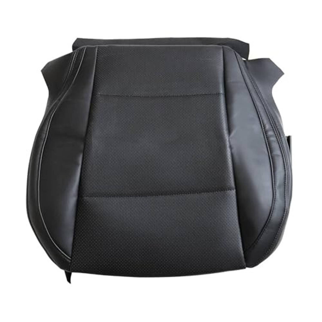 Black driver-side seat cover with perforated center panel and contoured side bolsters.