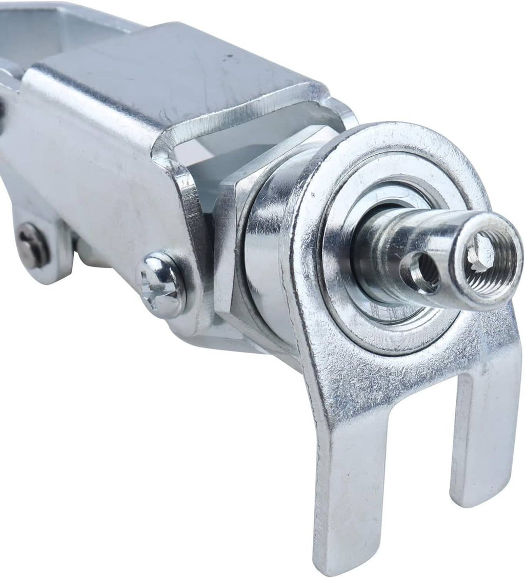 Valve spring compressor clamp head with adjustment screw and forked stand
