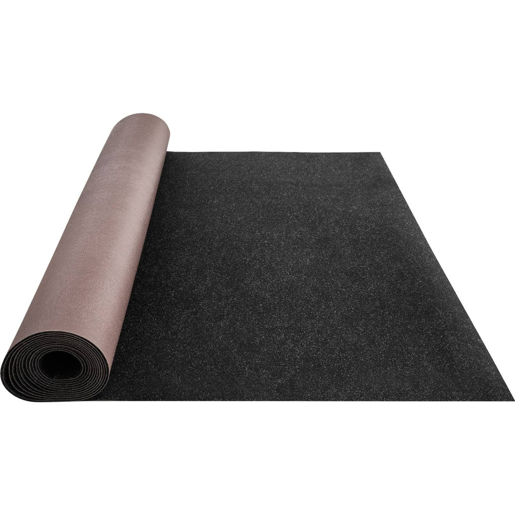 Charcoal black marine carpet sheet with tightly rolled end