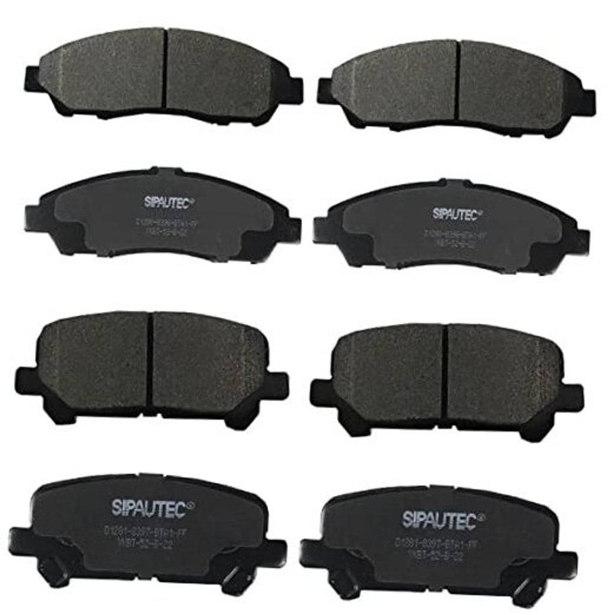 SIPAUTEC ceramic front and rear brake pads set, dark gray, 6-piece pack