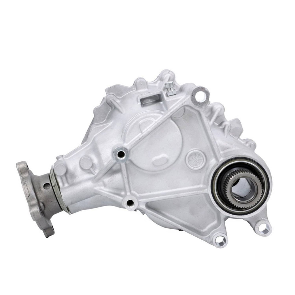 Aluminum transfer case assembly with round bearing housing and left flange