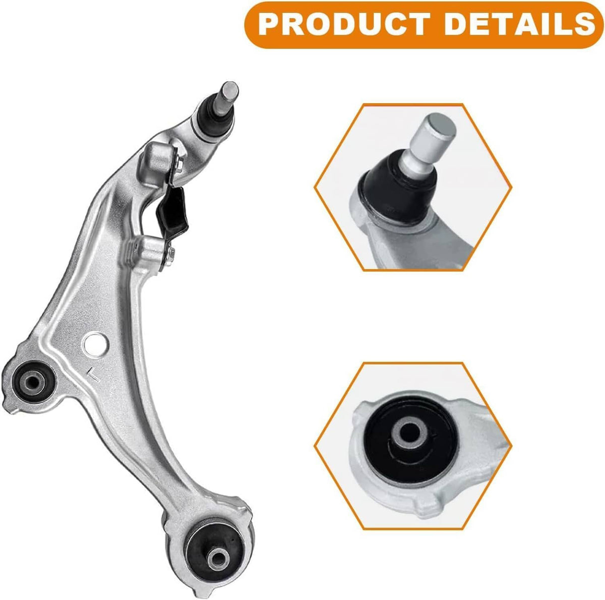 Front lower control arm ball joint with rubber dust boot