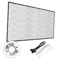 Shade cloth panel with metal grommets and tie cords, light gray reflective mesh