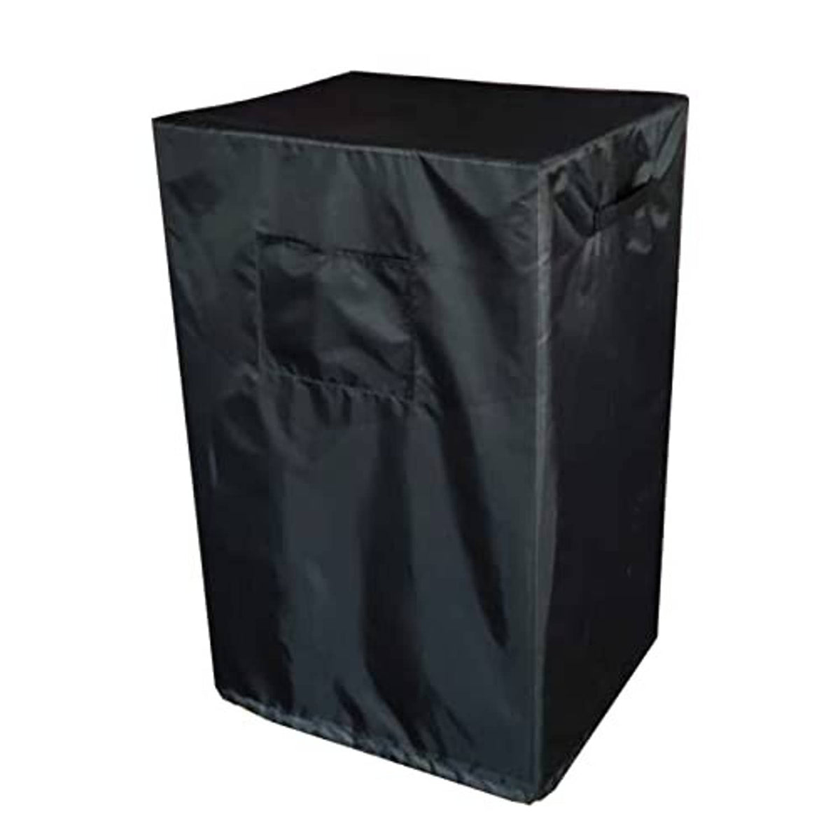 Black portable AC unit cover with smooth top and side panels for anti-dust storage