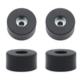 Black rubber isolator pads with metal threaded inserts, 4-pack replacement feet
