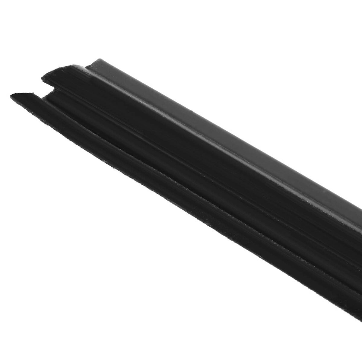 Black window weatherstrip trim seal strips with ribbed channel detail