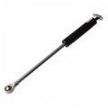 Gas spring strut with black body, long metal rod, and clevis attachment ends